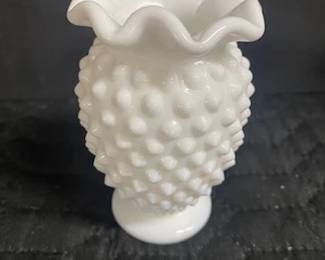 Small Milk Glass Hobnail Vase