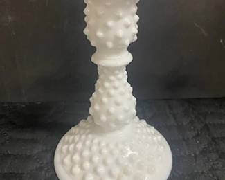 Milk Glass Hobnail Candleholder