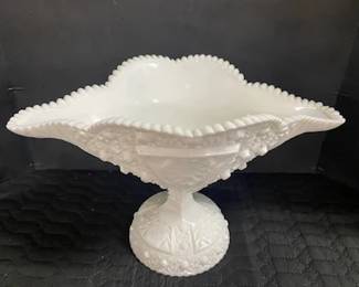 Footed Milk Glass Compote