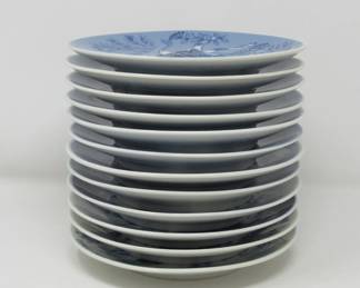 Collectible Porsgrund Christmas plates by the decade