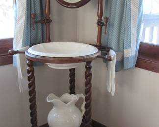 The chamber pot is a 1910 ironstone (Antique)