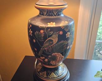Oriental hand painted lamp