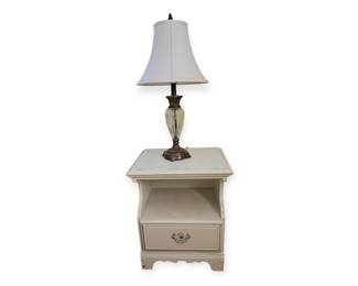 Nightstand matching queen size poster bed 