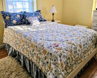 Queen Size French Provincial Poster Bed, mattress and box springs