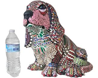 Whimsical colorful hound dog