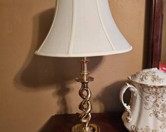 One of a PAIR of brass twist lamps.  Sold as a PAIR ONLY