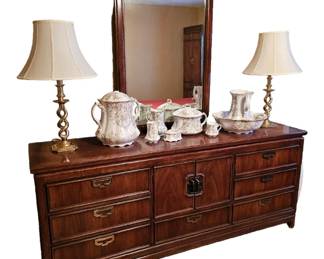 Triple dresser and mirror matching Queensize bed