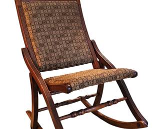 Antique folding rocker with nice upholstery