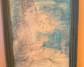 Pablo, Picasso, mother and child oil on board 1922