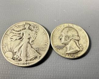 Walking Half Liberty and Washington Quarter 90% Silver
