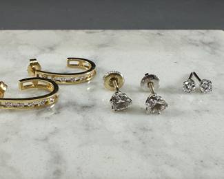 Gold and Diamond Earrings