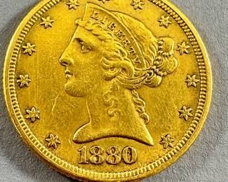 Gold Liberty Head $5.00 Half Eagle