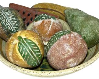 Stoneware Bowl Fruit Decor