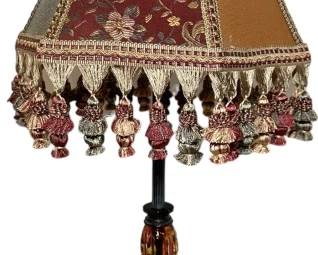 Vintage Amber Glass Table Lamp