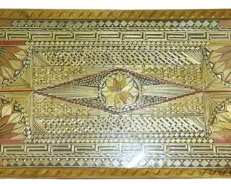 Straw Mosaic Serving Tray