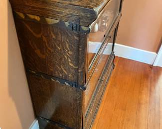 Two Tier Tiger Oak Curio Cabinet