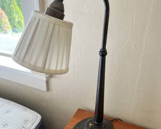 Black Metal Gooseneck Table Lamp with White Shade