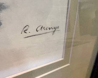 Frame & Matted Print  "Horses in the Snow" by Ricardo Arenys