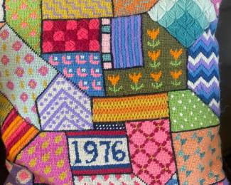 1976 Bargello Needlepoint Pillow