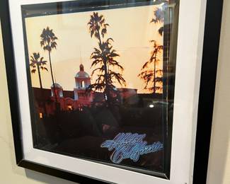 Framed Print of Record Cover Art "Hotel California" The Eagles