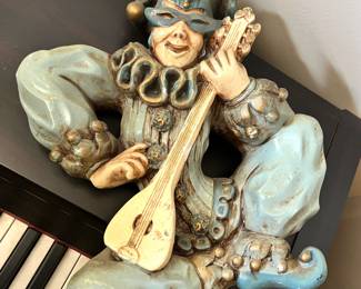 Jester with Mandolin Figurine
