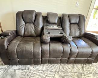 Power Reclining Storage Console Loveseat with USB & Plug-ins