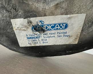  1984 Sandicast Black Labrador Dog Sculpture