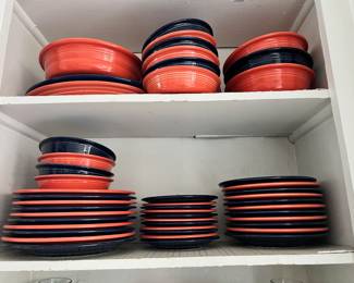 Fiestaware By Homer Laughlin - Cobalt Blue, Poppy Orange Dinnerware Sets