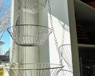 3 Tier White Wire Fruit Basket