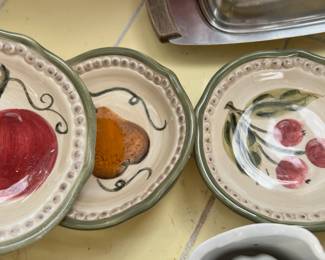 Set of 3 Tabletops Unlimited "Francesca" Fruit Themed Dip Dishes
