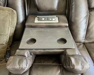 Power Reclining Storage Console Loveseat with USB & Plug-ins
