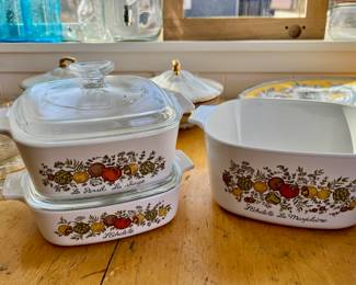 Corning Ware Casserole Dishes -  Le Persil La Sauge,  L’Echalote , La Marjolaine Spice of Life 