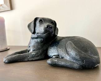  1984 Sandicast Black Labrador Dog Sculpture