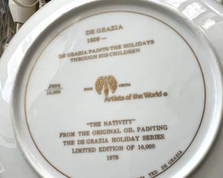 1979 De Grazia Collector Plate "The Nativity"
