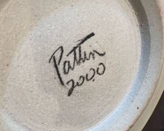 2000 Gold/Blue Decorative Plate with Japanese Landscape Pattern - By Matthew Patton