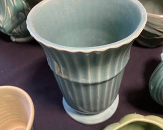 Tiffany  Blue Pottery Vase - Made in U.S.A
