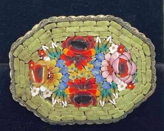 Italian Handmade Vintage Mosaic Brooch