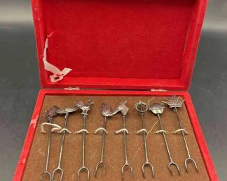 Sterling Silver Vintage Mexico Cocktail Skewers