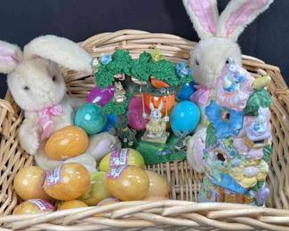 Poseable Eared Easter Bunnies * Decor * Stone Eggs *
