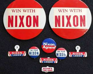 9 NIXON Campaign Pins
