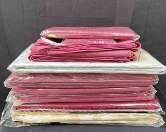 Five Large New In Packages Entertaining Tablecloths * Mauve Permanent Press Cloth Napkins New