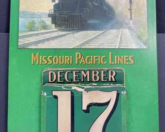 Missouri Pacific Lines Vintage Metal Calendar