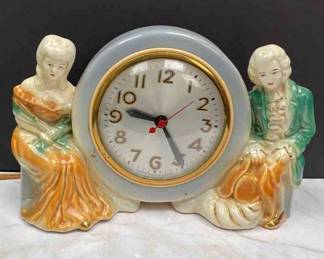 Vintage Ceramic Courting Couple Clock