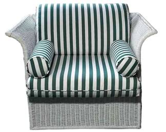 White Rattan & Wicker Arm Chair
