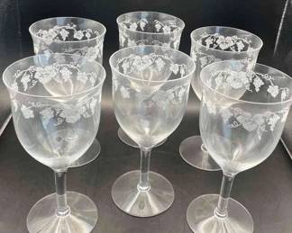 Vintage Stemmed Fostoria Stem Water Goblets