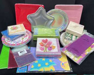 New In Package Paper Products Party Supplies * Napkins * Plates * Gift Bags* Party Game