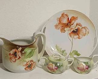 Vintage * RS Germany * Tillowitz * Plate, Pitcher, Creamer & Sugar Bowl With Lid
