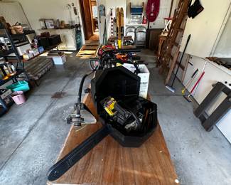 Wide shot of the goodies in the garage! Banquet tables and shelving units needed to be brought in to hold it all! 