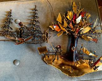 A PAIR of Brass/Copper Wall Art Hangings! 