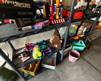 Work out equipment, flashlights and MEMORIAL DAY FLAGS! 